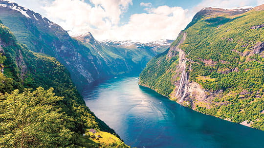 A view down Geirangerfjord, Norway